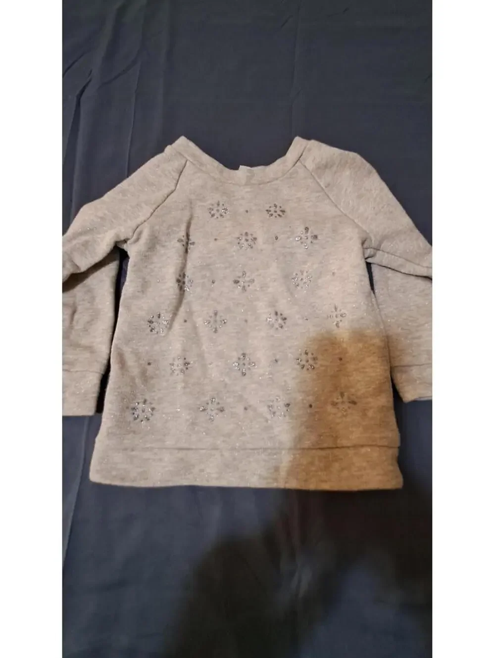 CARTERS GIRLS SIZE 3T‎ Grey Sweatshirt Glitter Long Sleeves